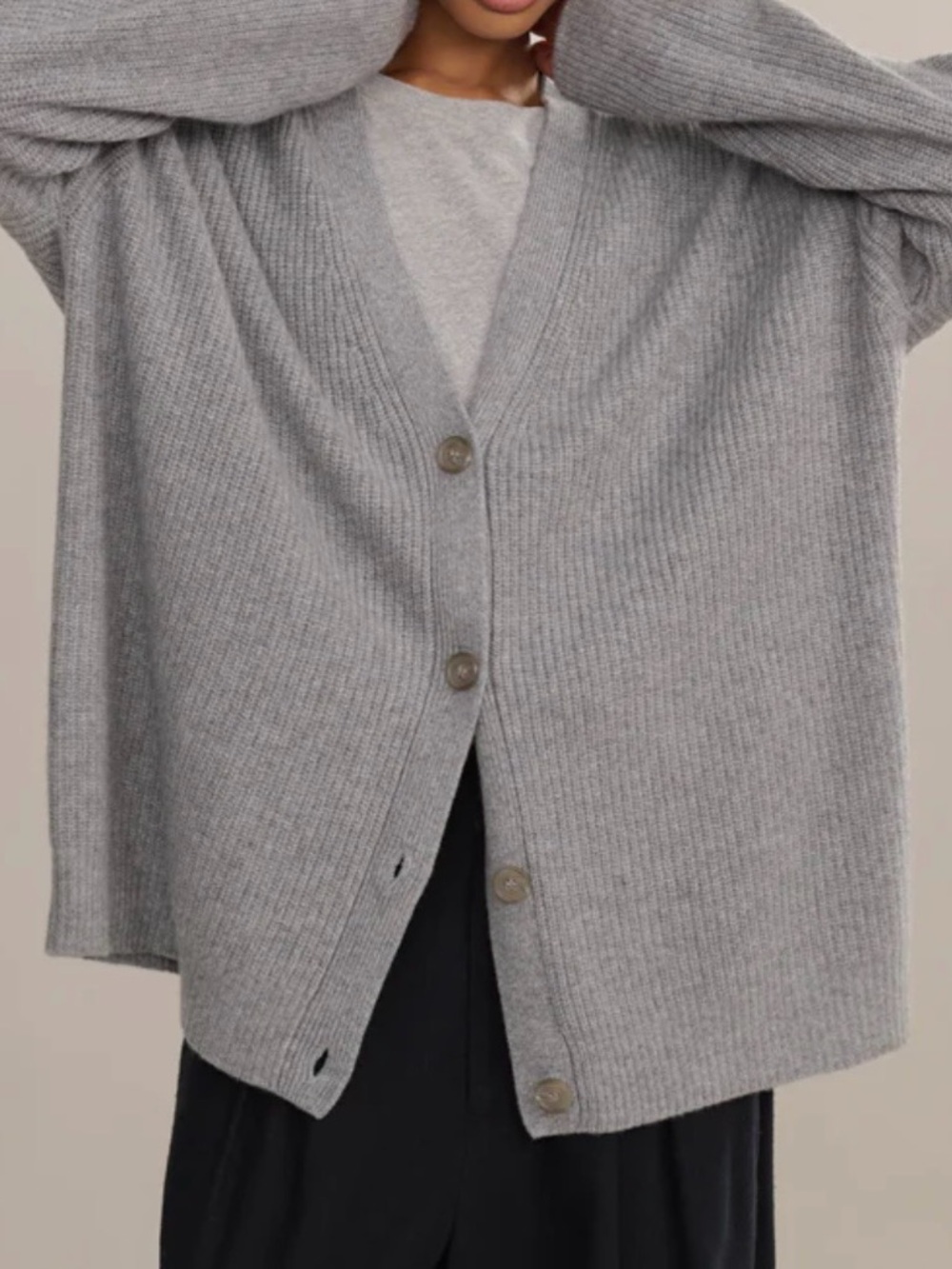 Jenni Kayne Heather Grey Cashmere Cocoon cardigan xsmall